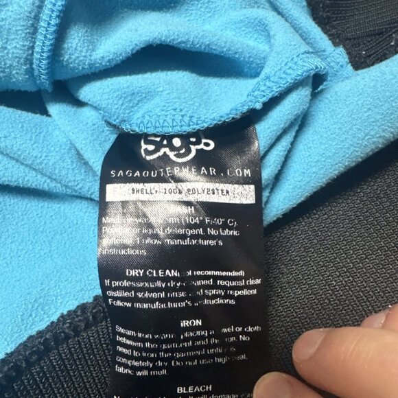 Saga Outerwear Logo Riding Crew Softshell Pullover Blue XXL Freestyle Ski - Picture 11 of 11